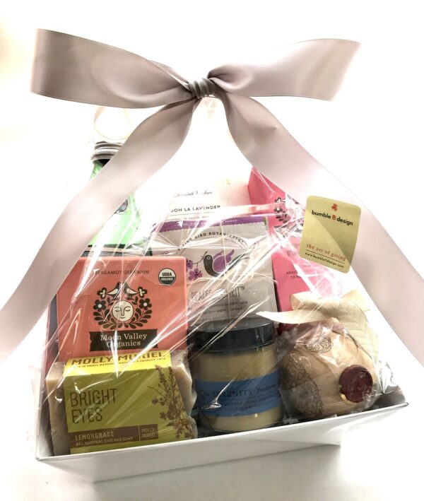 Time Out Basket - $100 with gray ribbon